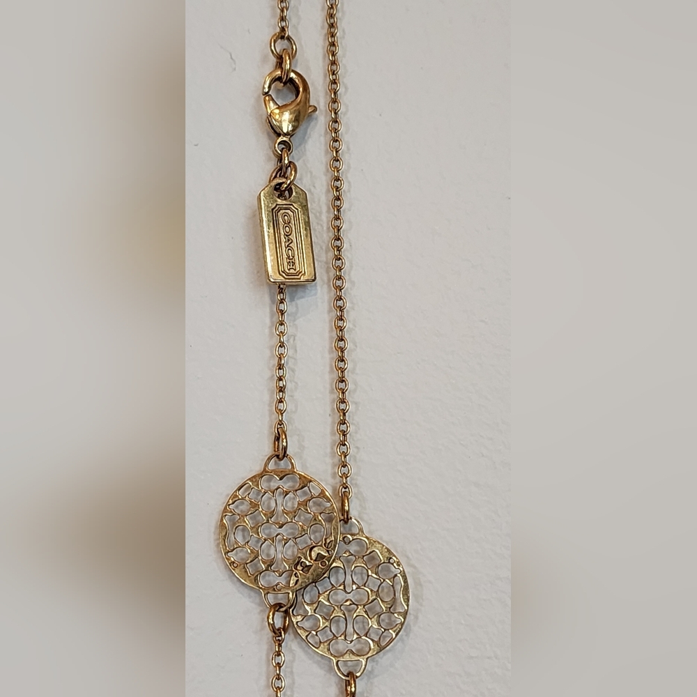 Coach Signature Gold Filigree Necklace - Picture 6 of 7